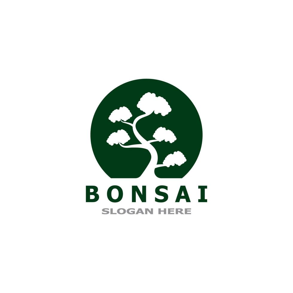 Bonsai Tree Plant Vector Logo Illustration