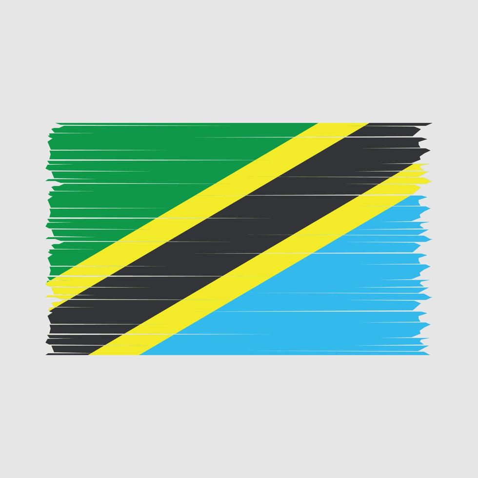 Tanzania Flag Brush Vector