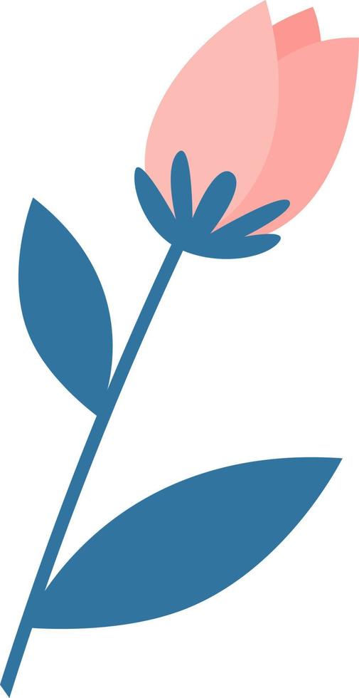 Pink flower on a branch. vector