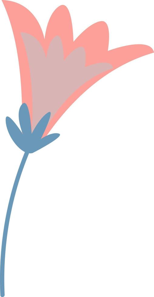 Pink flower on a branch. vector