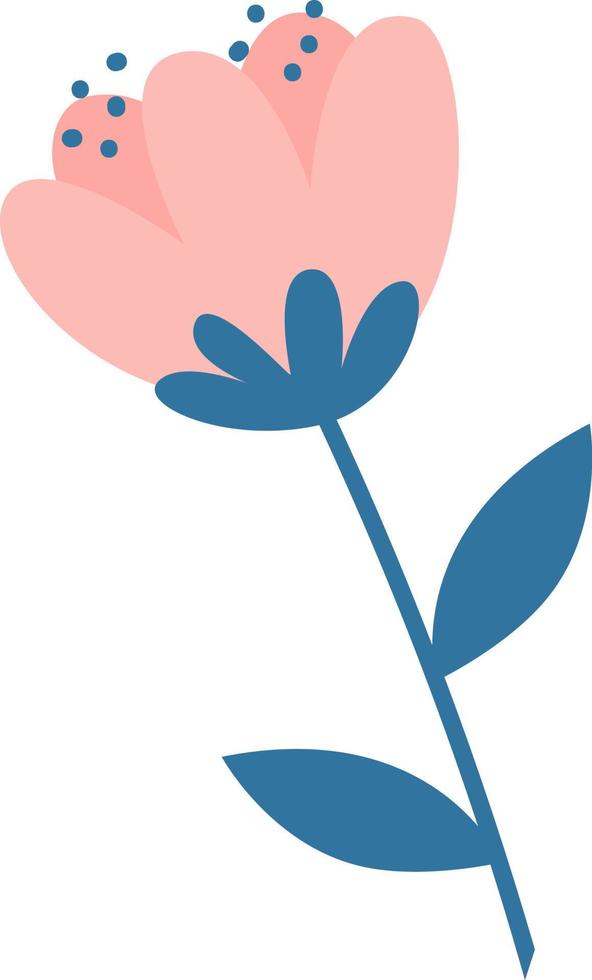 Pink flower on a branch. vector