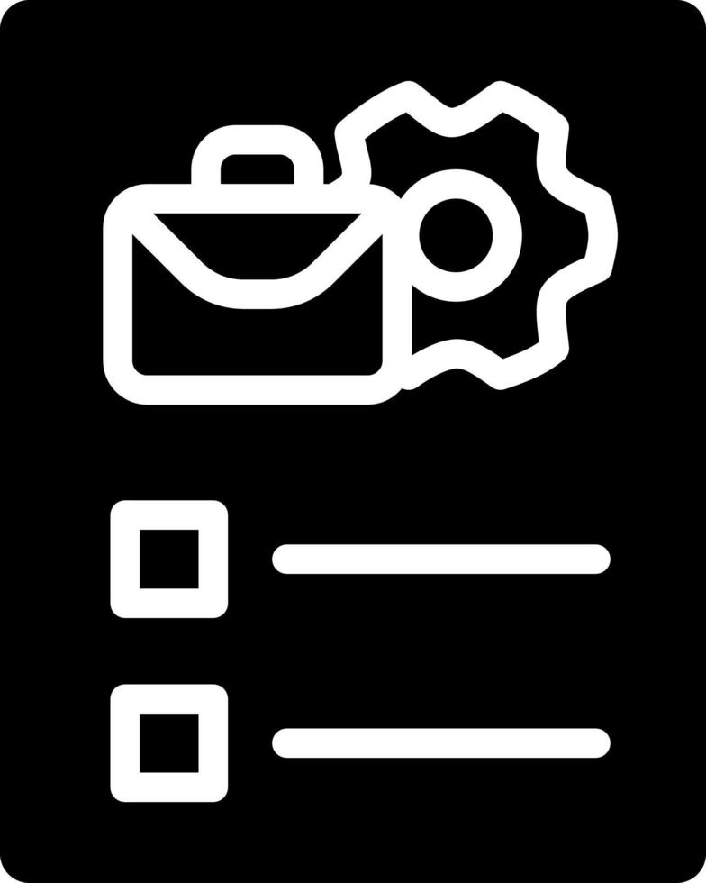 Job description black glyph icon. List of requirements and duties. Work position details. Hiring. Human resources. Silhouette symbol on white space. Solid pictogram. Vector isolated illustration