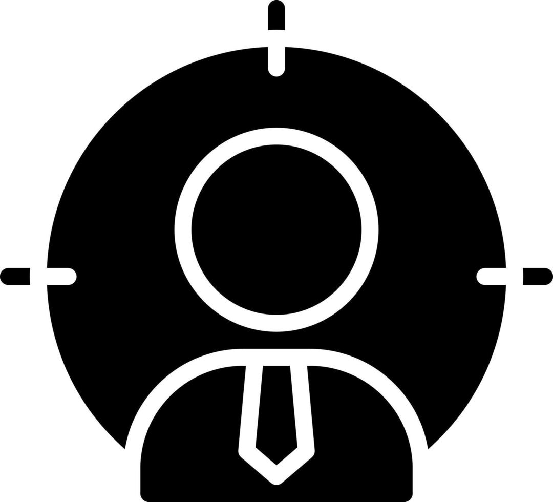 Headhunting black glyph icon. Executive search service. Human resources. Hiring qualified employees. Silhouette symbol on white space. Solid pictogram. Vector isolated illustration