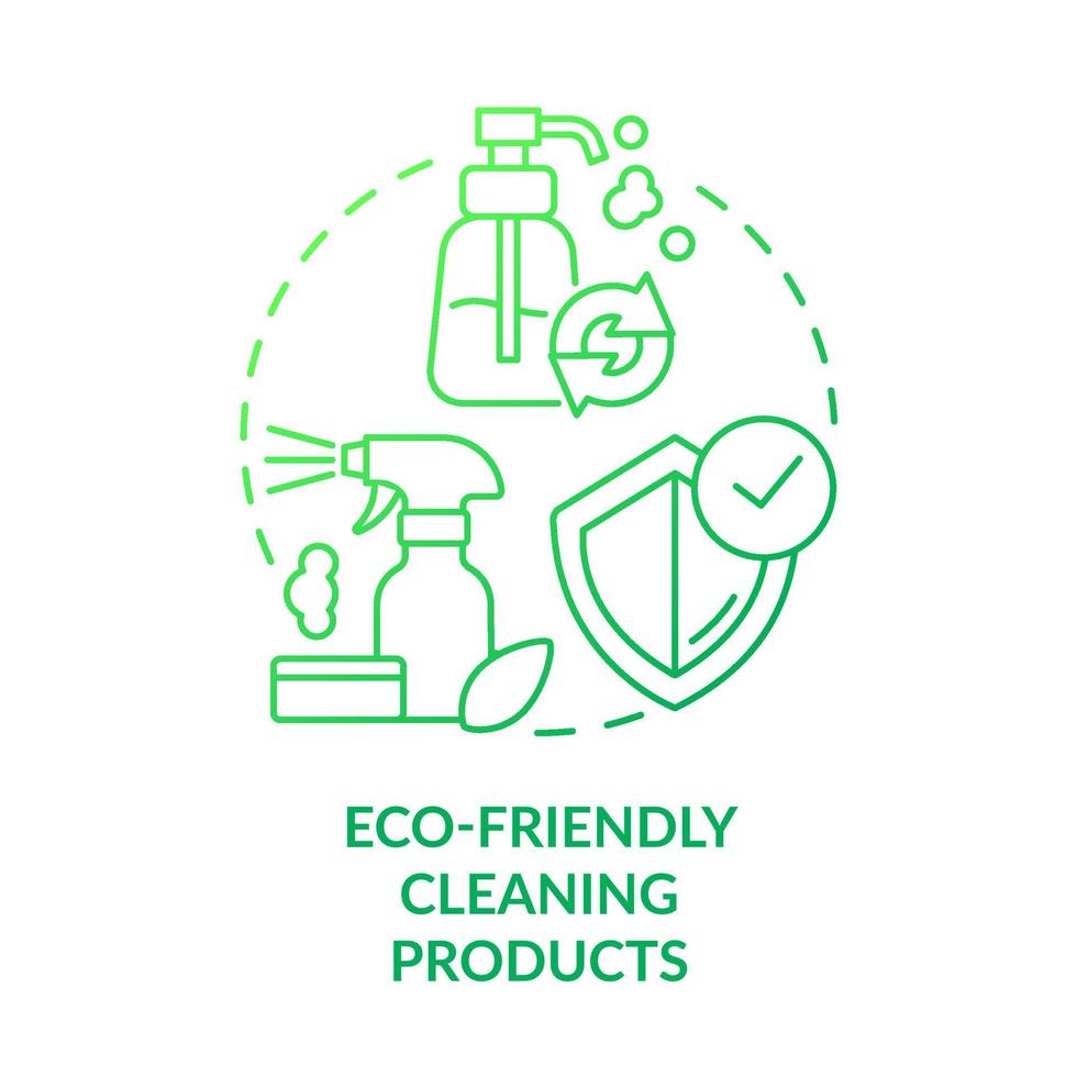 Eco cleaning products green gradient concept icon. Green household detergent. Natural washing supplies abstract idea thin line illustration. Isolated outline drawing vector