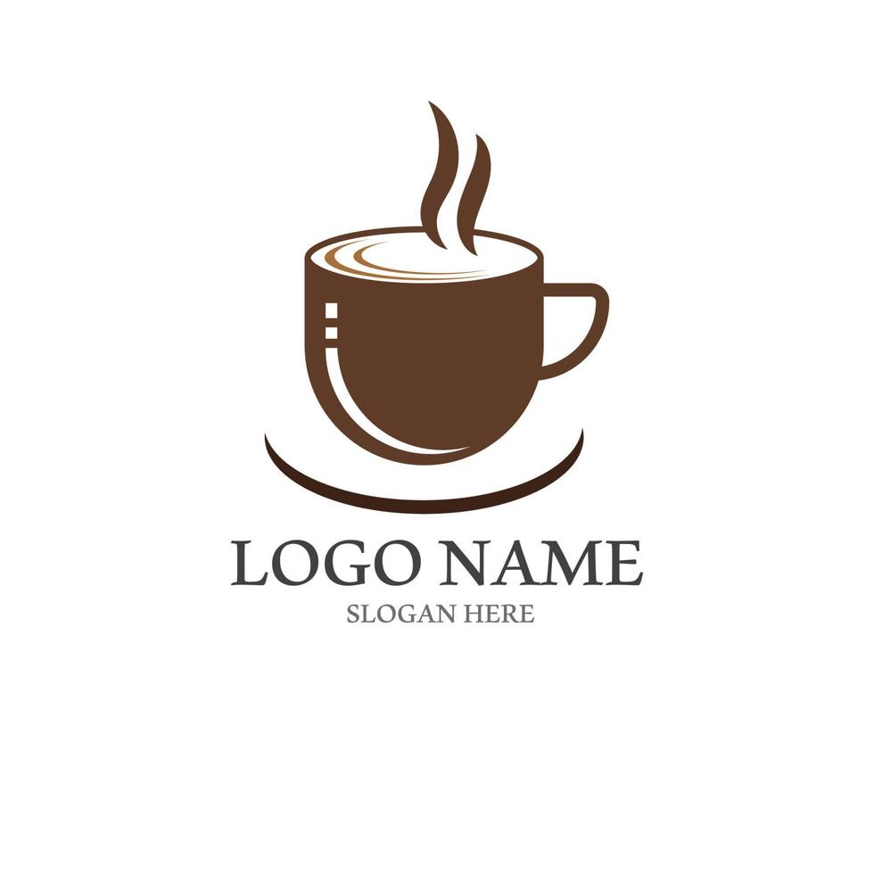 coffee cup logo with vector style template