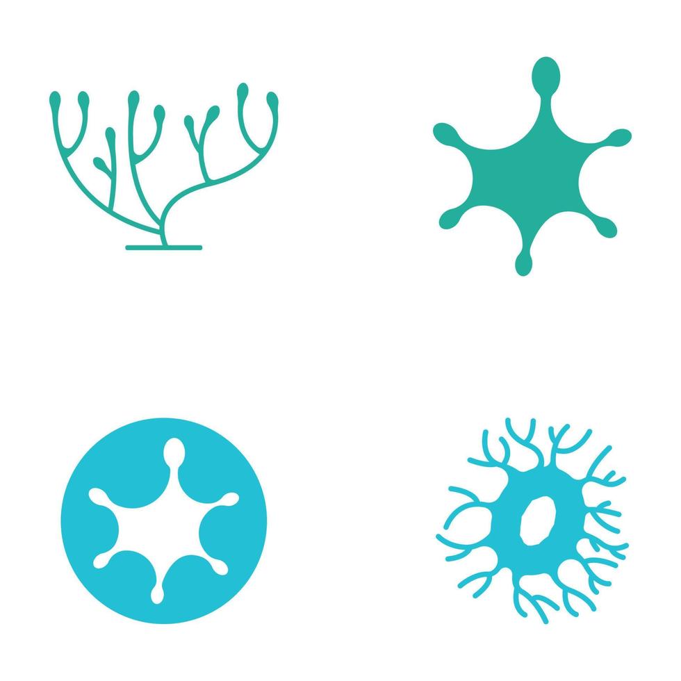 nerve cell logo or neuron logo with vector template