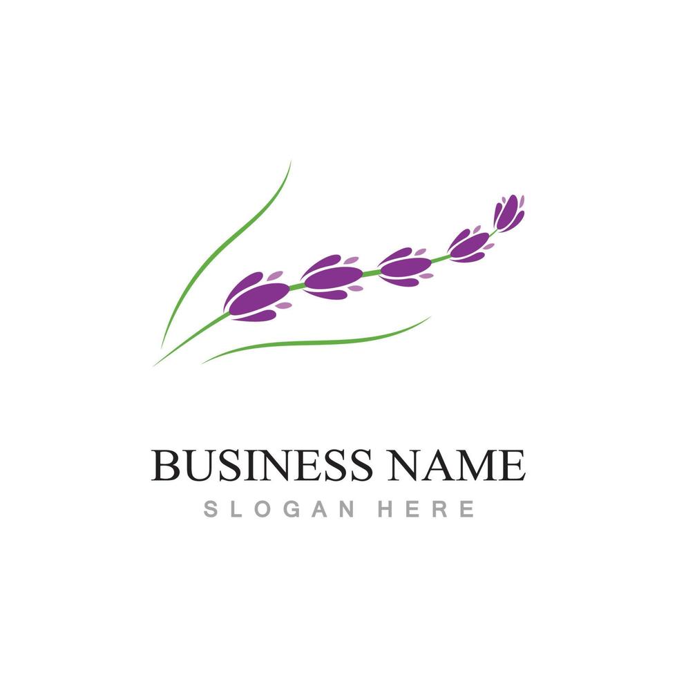 fresh lavender flower logo flat design template vector