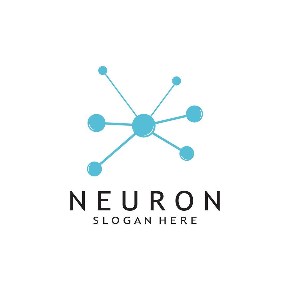 Brain logo or nerve cell logo with vector illustration template