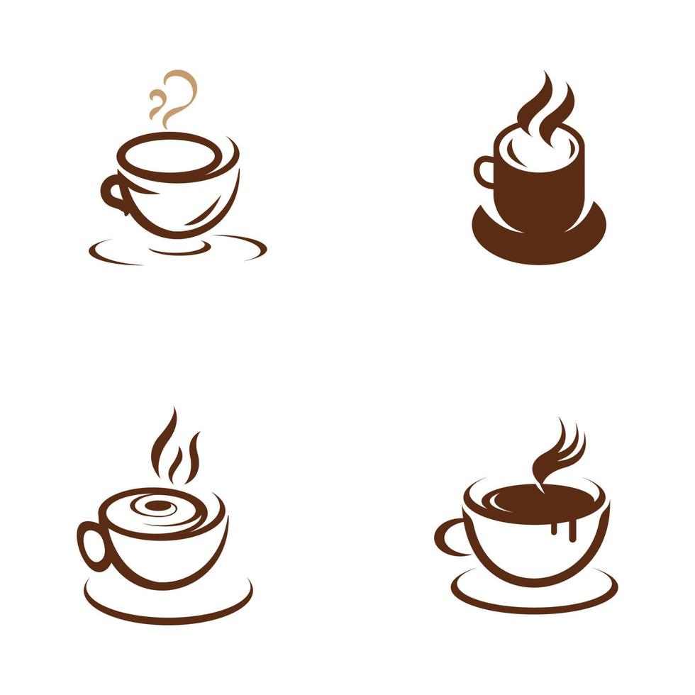 coffee cup logo with vector style template