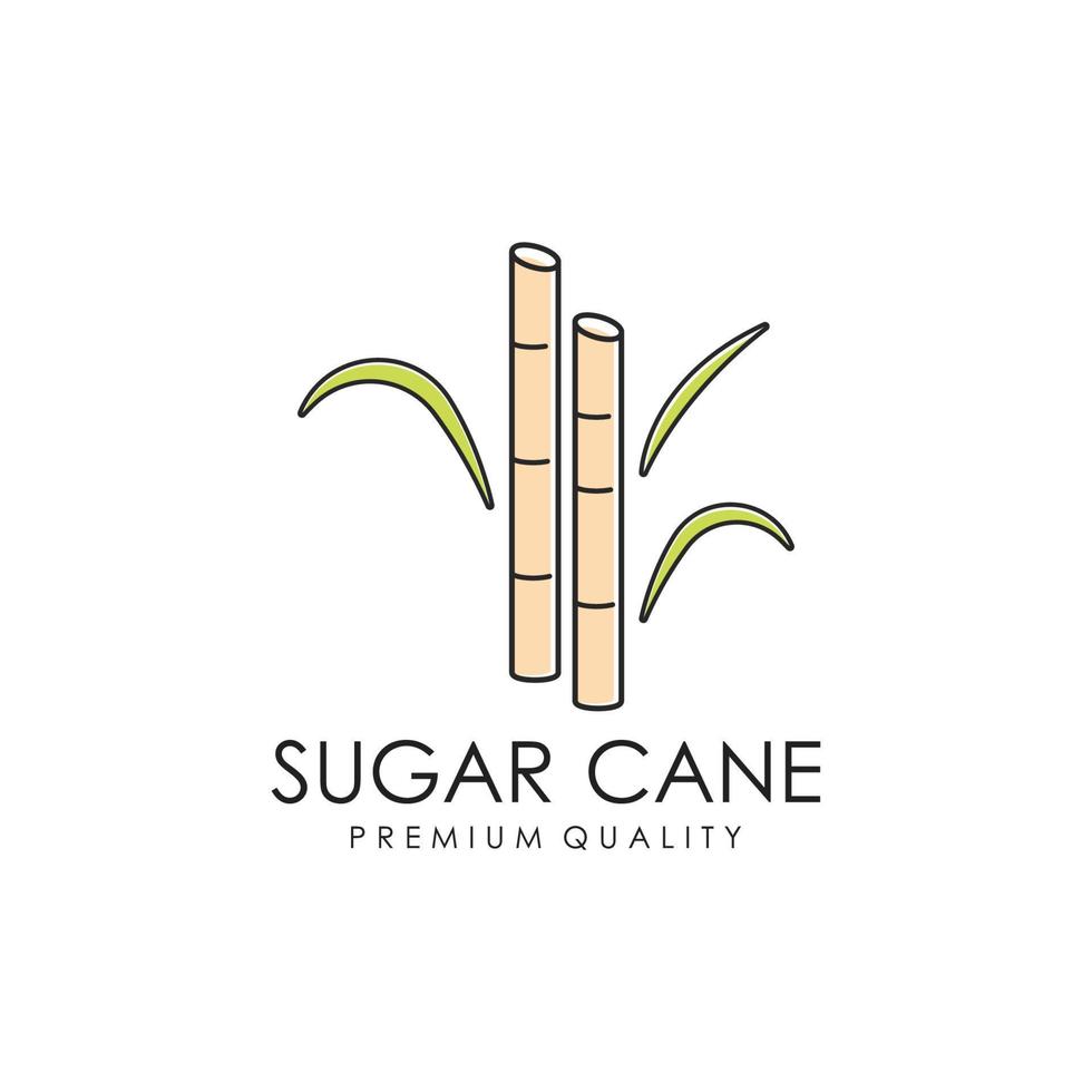 Natural Sweet Sugar Cane Plant Logo Template. vector