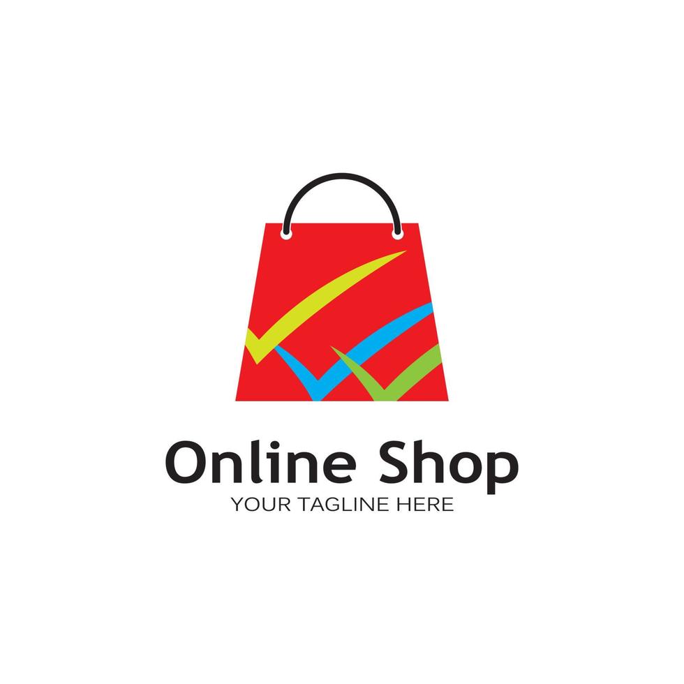 shopping bag logo vector illustration template