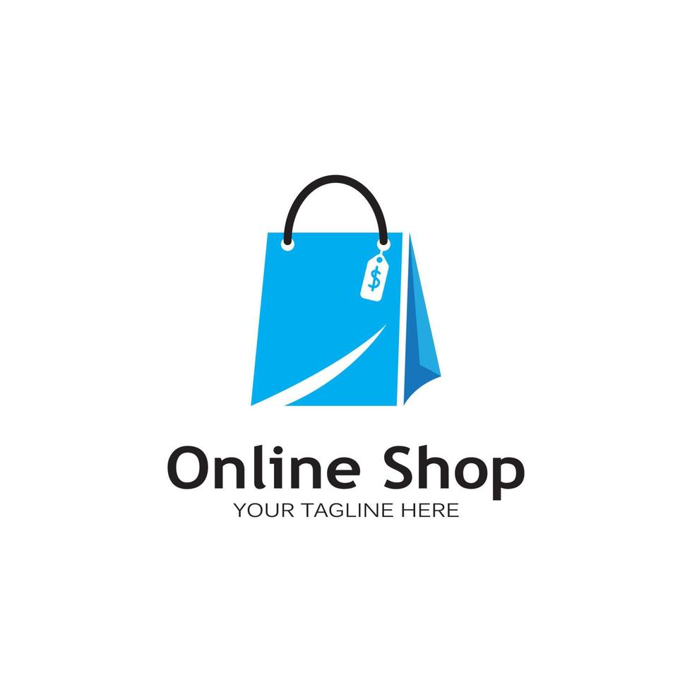 shopping bag logo vector illustration template