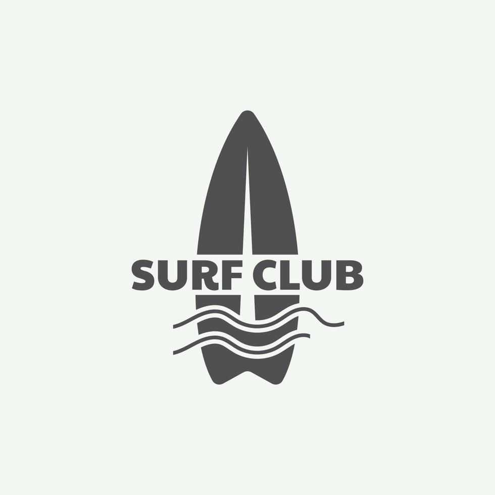 Surfboard Vintage Logo Template. vector