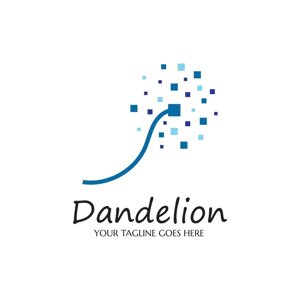 dandelion flower logo with template vector illustration