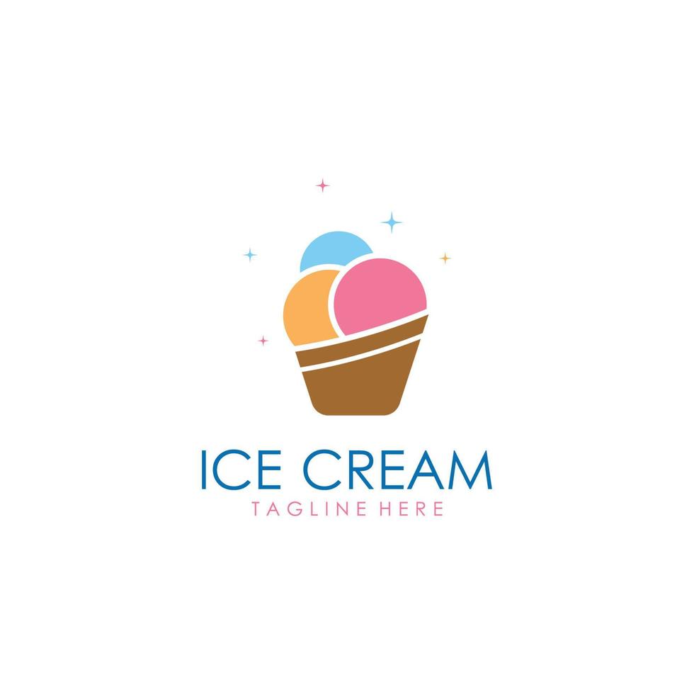 hielo crema ilustración logo modelo con sencillo vector concepto.