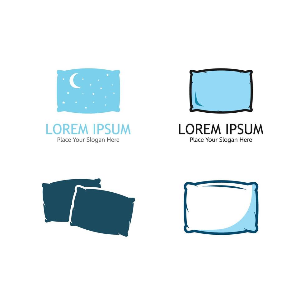 Sleeping Pillow Logo Template. Logo for Business, Interior, Furniture and Sleep Symbol. vector