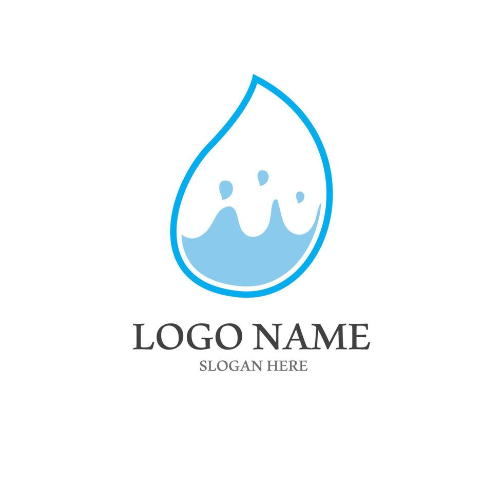 Water drop logo, a logo with a concept style vector illustration template on a white isolated background.