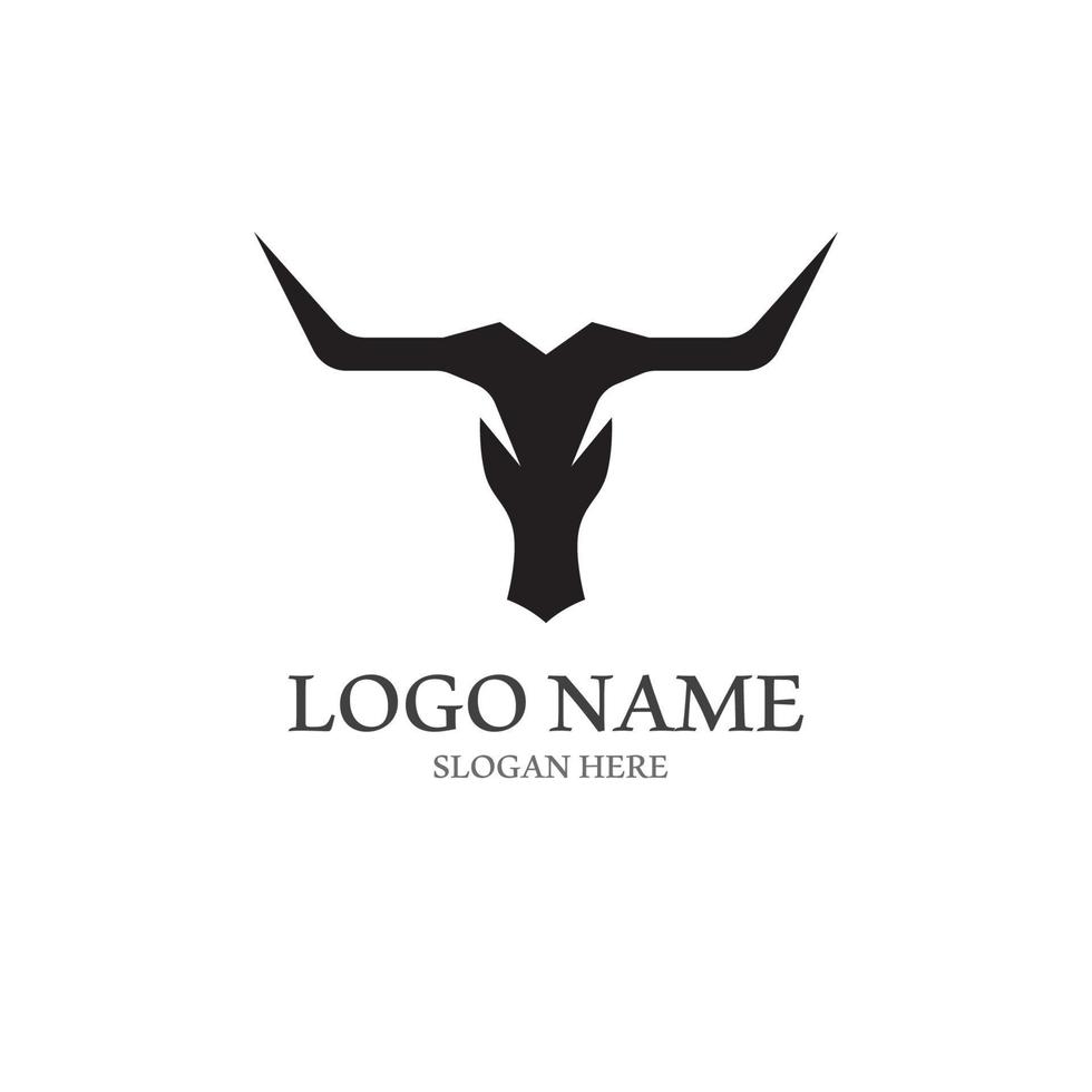 bull horn logo with template vector style.