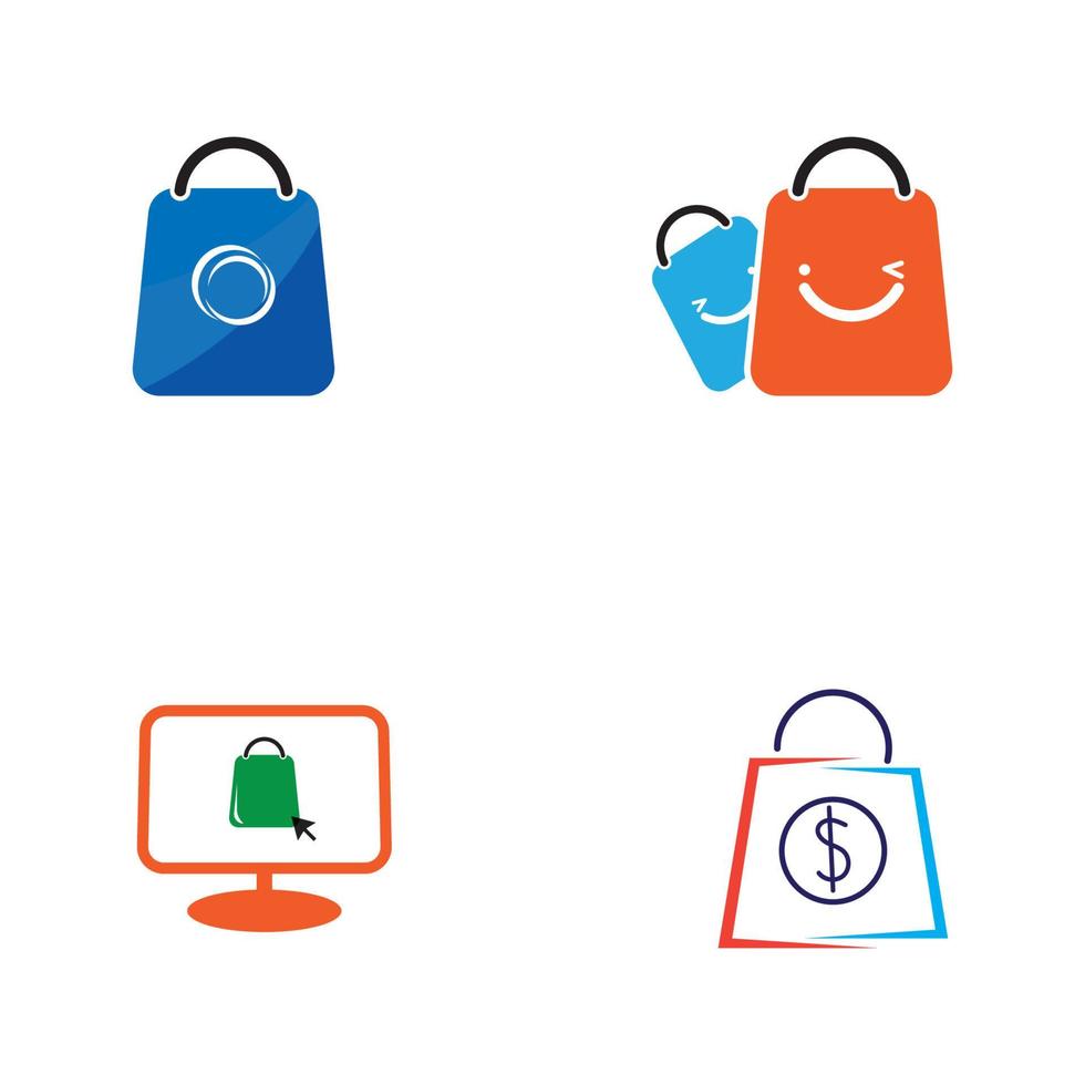 shopping bag logo vector illustration template