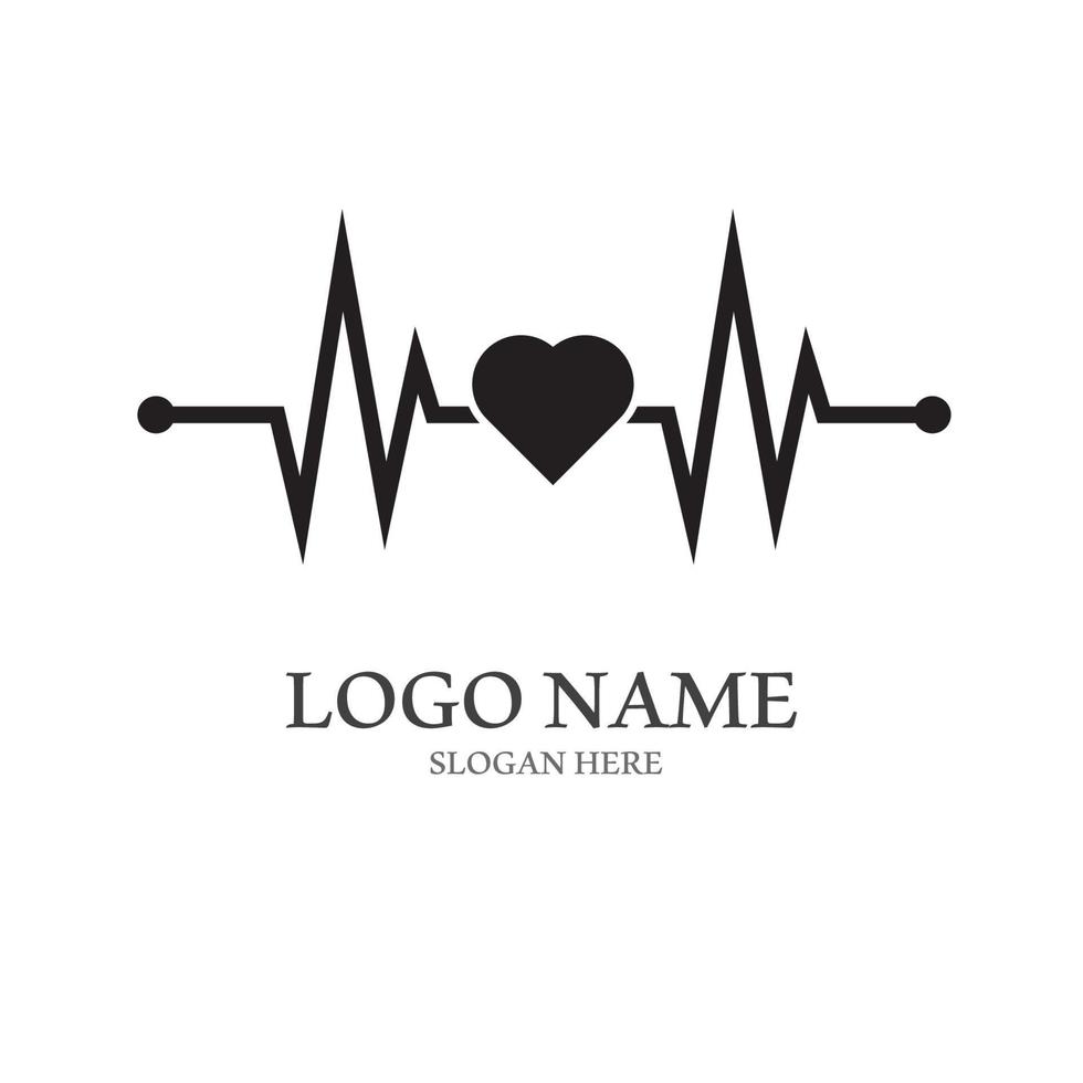 Heart beat logo or pulse line logo for medical medicine with modern vector illustration concept.