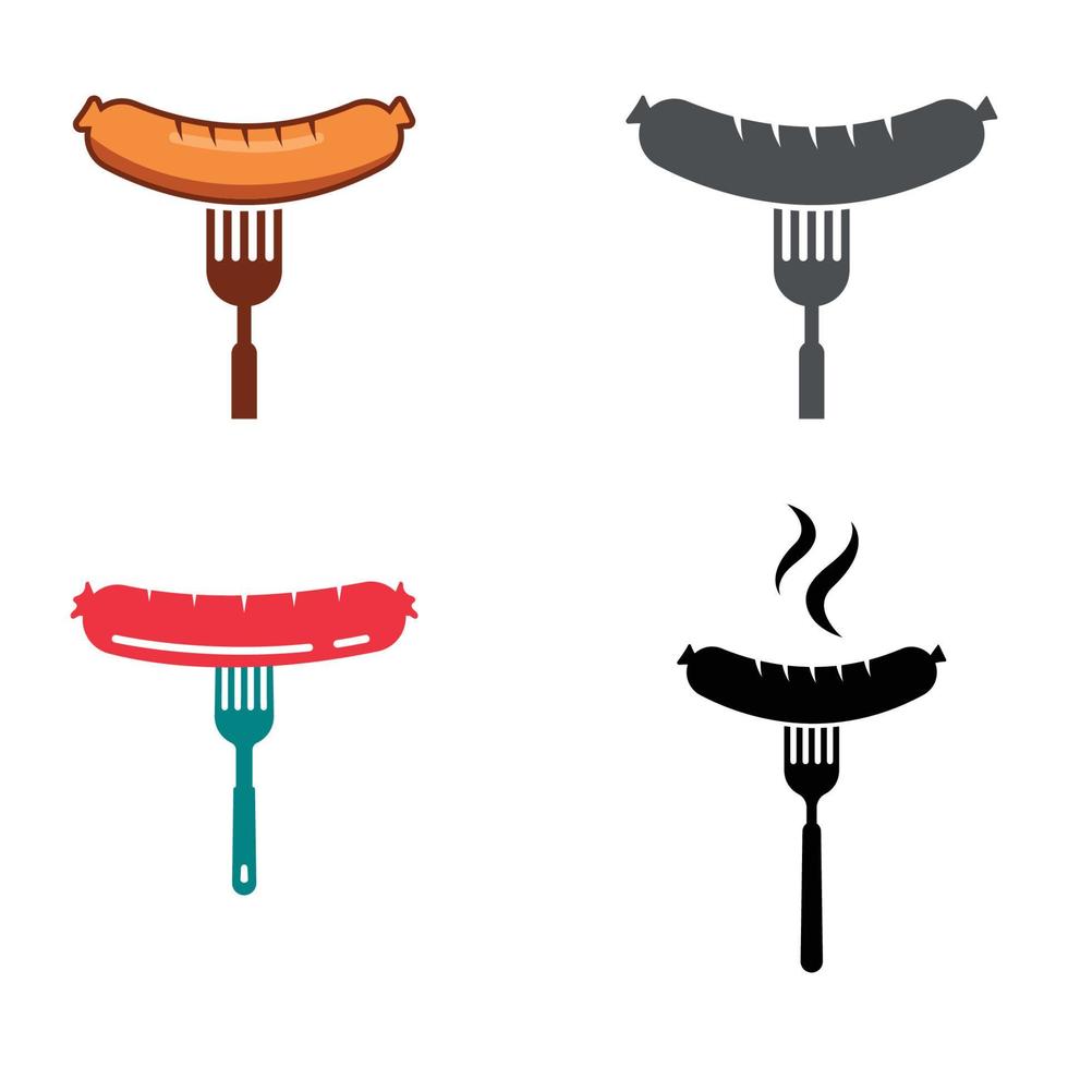 Sausage Logo Template. Street Food Logo Icon. vector