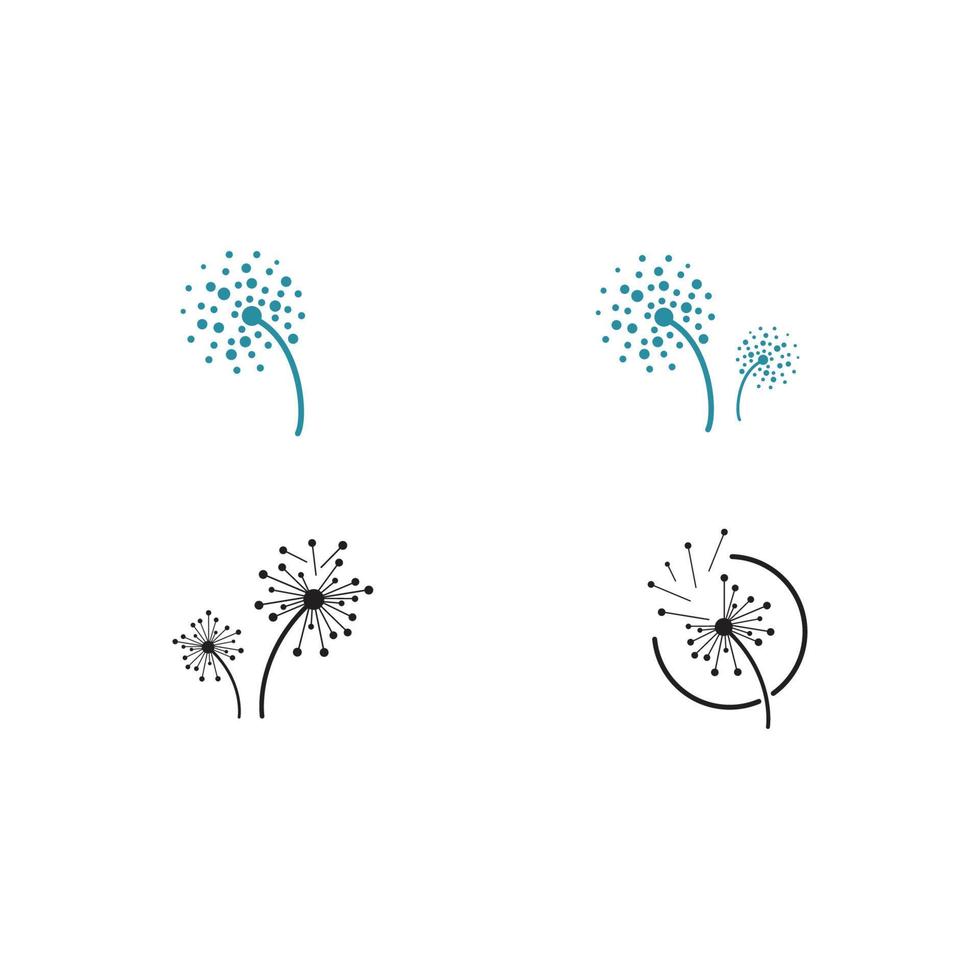 dandelion flower logo with template vector illustration