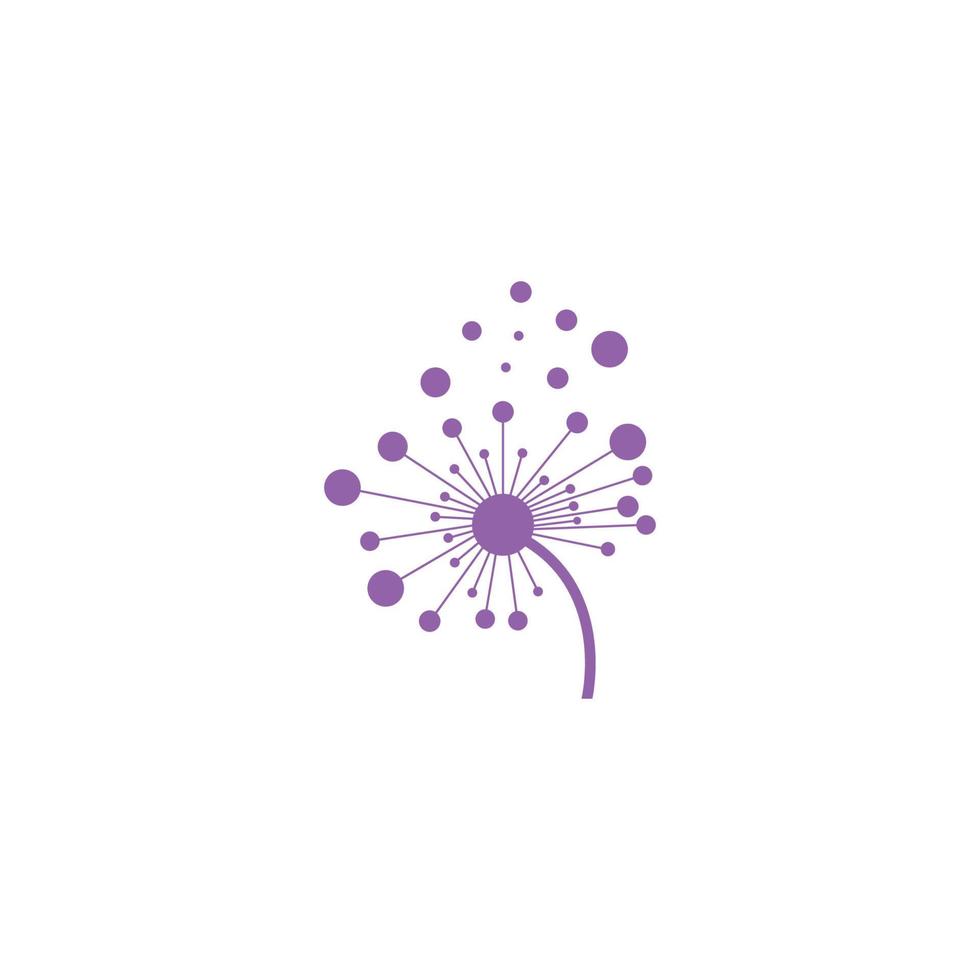 dandelion flower logo with template vector illustration