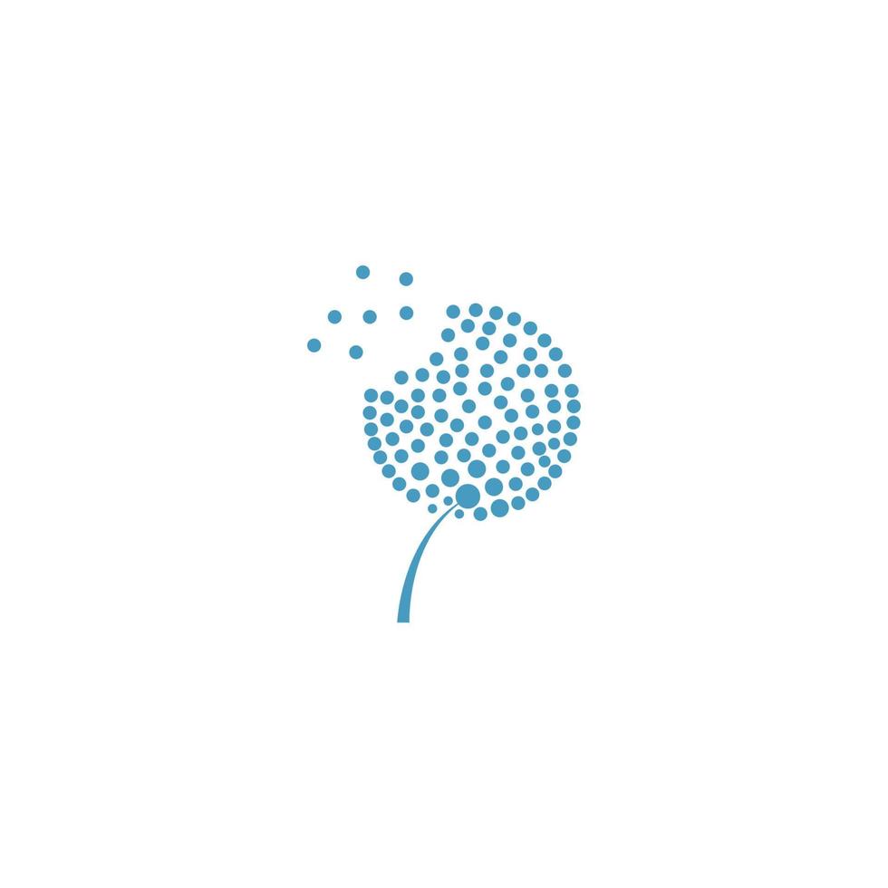 dandelion flower logo with template vector illustration