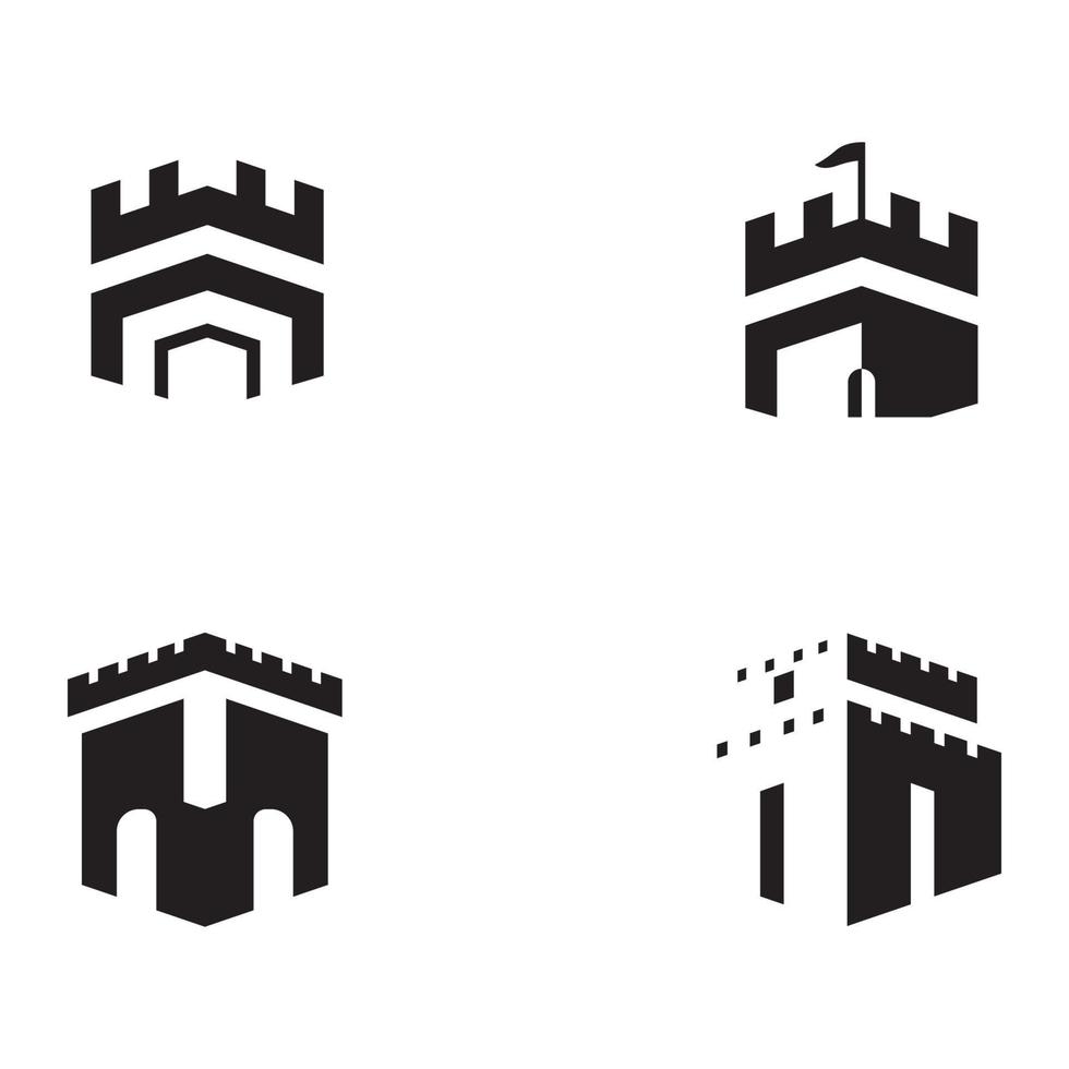 vector castillo logo icono modelo