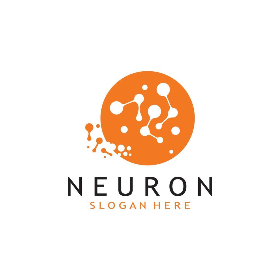 nerve cell logo or neuron logo with vector template