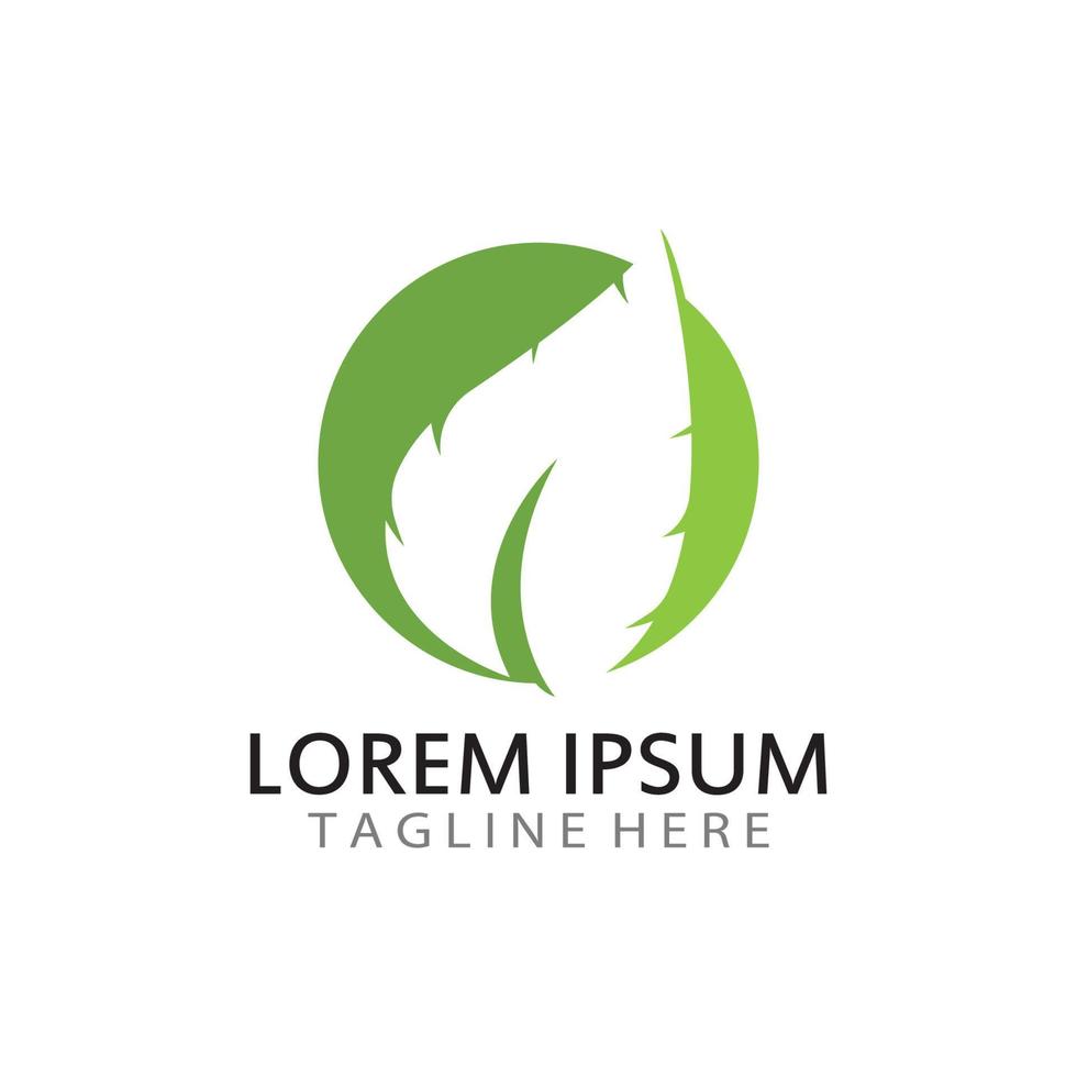 natural green leaf logo icon template vector