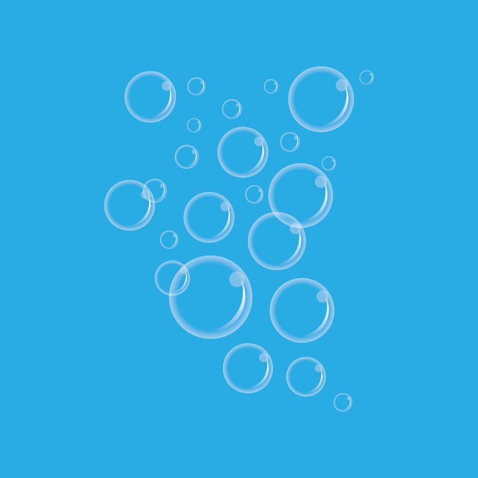 Natural realistic bubble design template vector