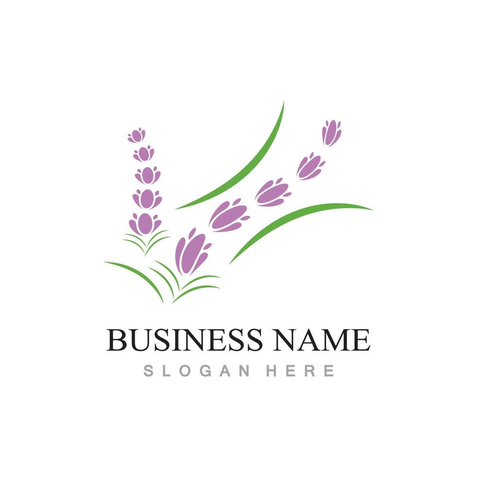 fresh lavender flower logo design vector template