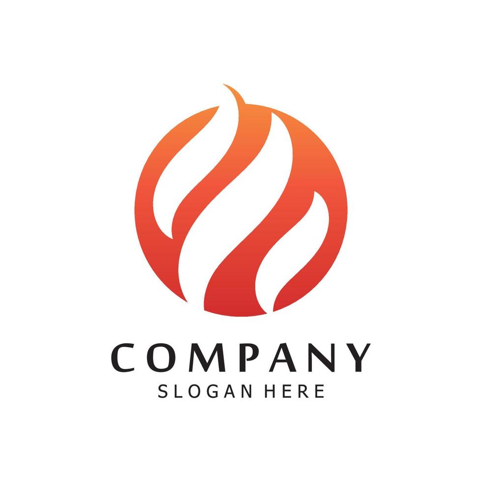 blazing fire, embers, fireball logo and symbol vector image. with template illustration editing.