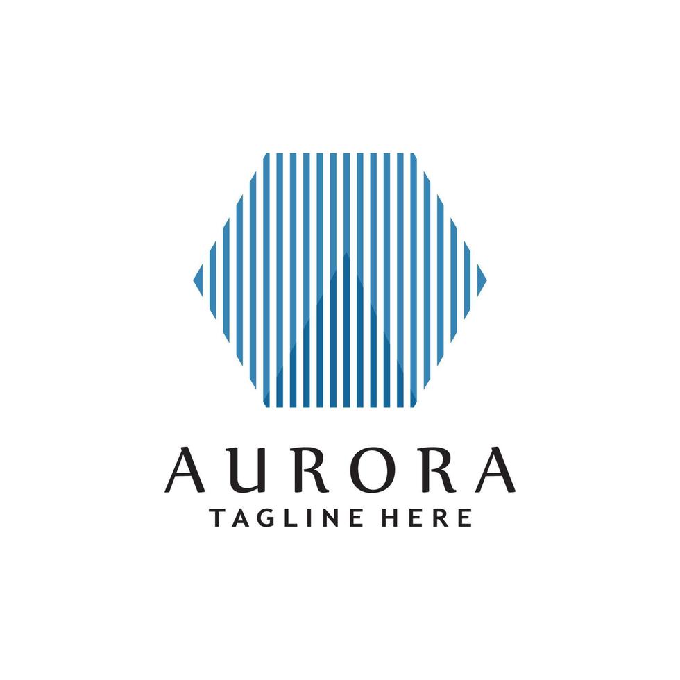 Aurora ligero ola logo modelo vector