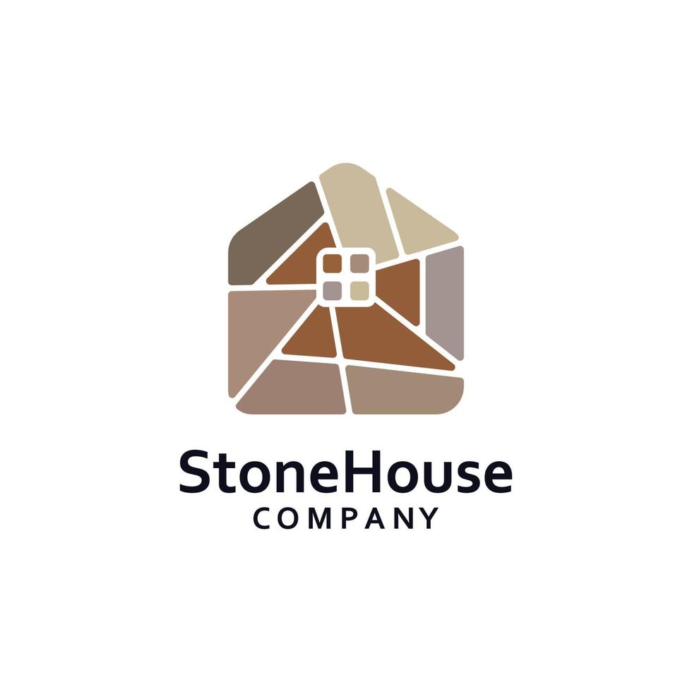 Stone House Vector Illustration Logo Template.