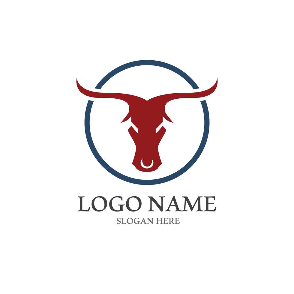 bull horn logo with template vector style.