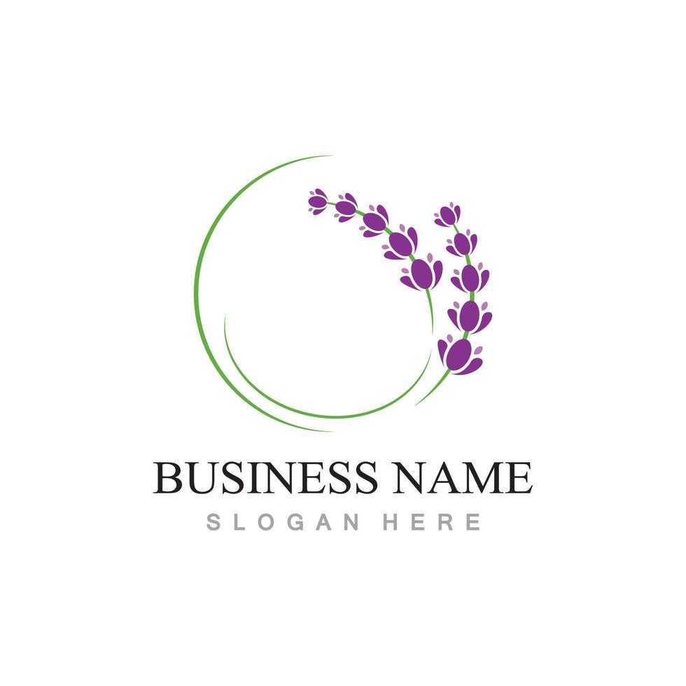 fresh lavender flower logo flat design template vector