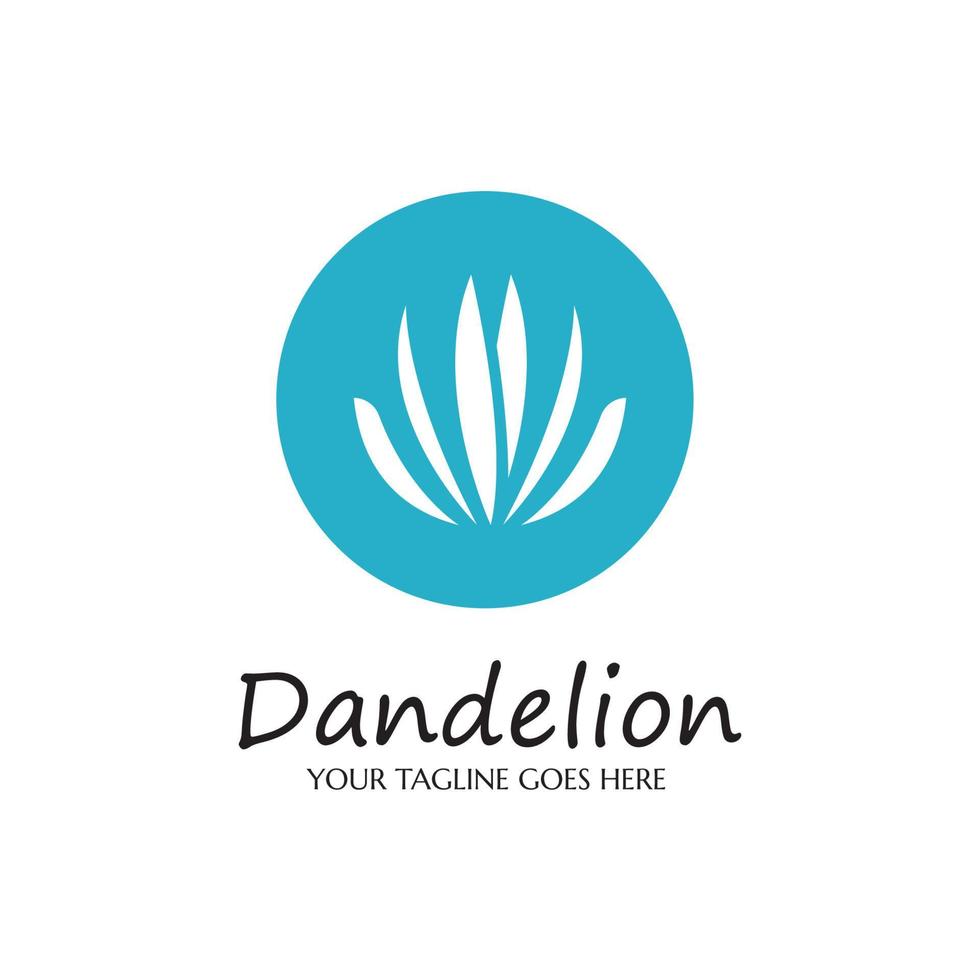 dandelion flower logo with template vector illustration