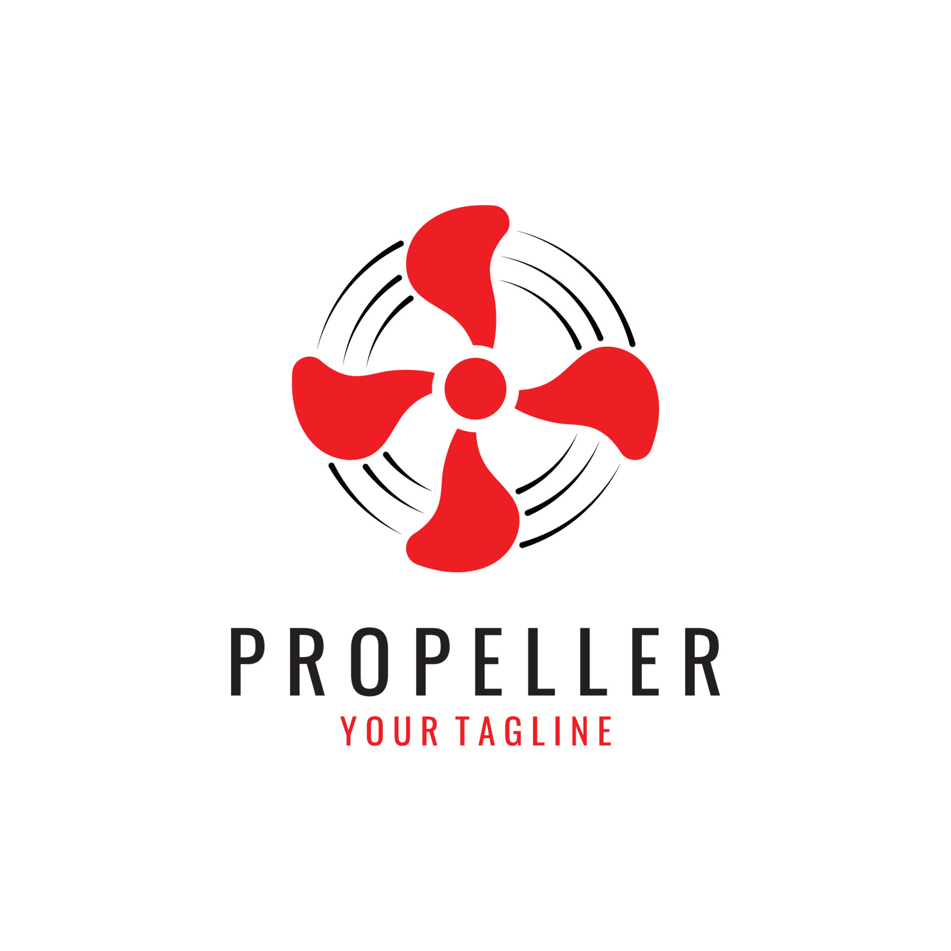 Propeller Flat Design Template with Simple Concept Vector. 21871256