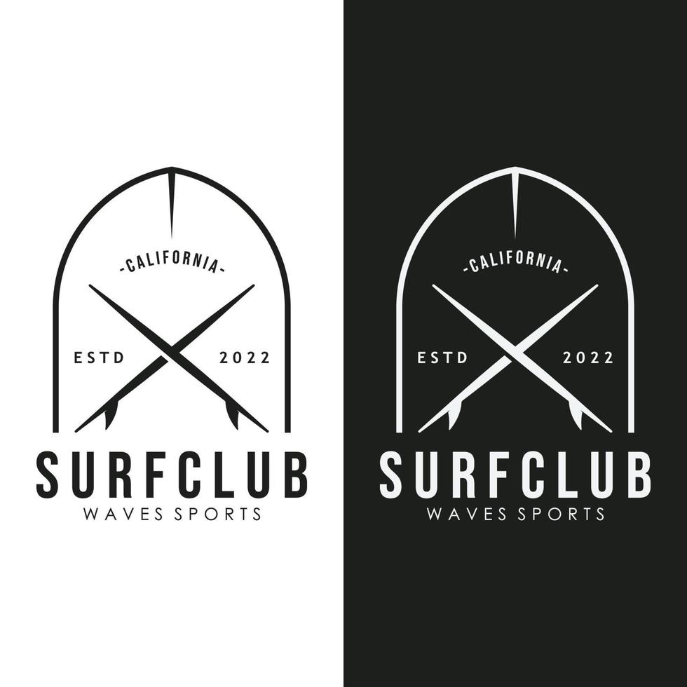 Surfboard Vintage Logo Template. vector