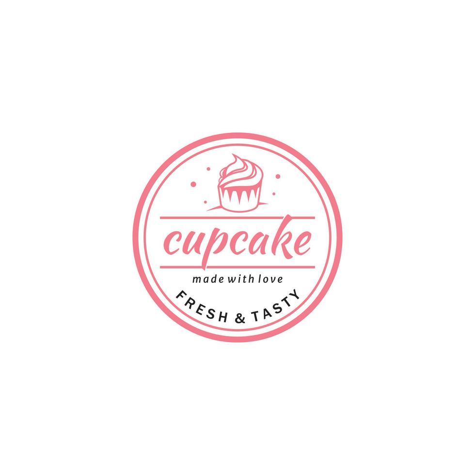 Cupcake Vector Logo Template. Logo for Cake Shop, Sticker, Label, etc.