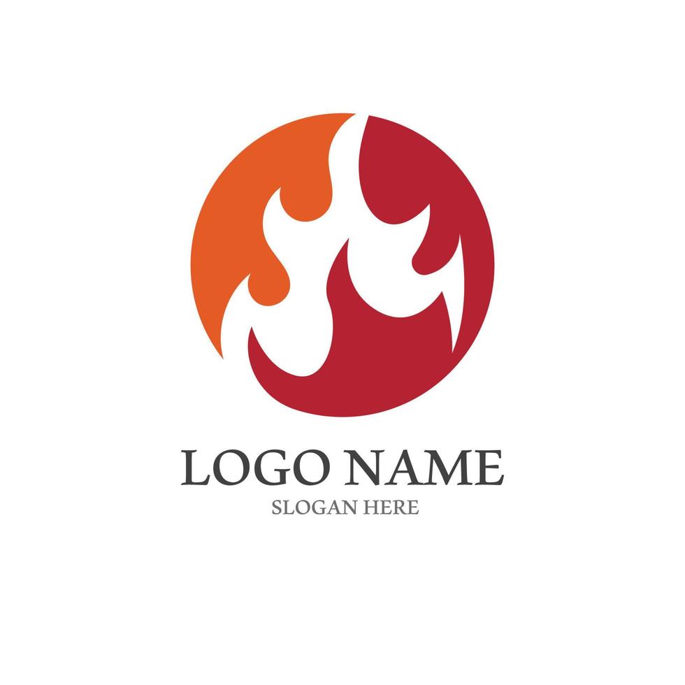 blazing fire, embers, fireball logo and symbol vector image. with template illustration editing.