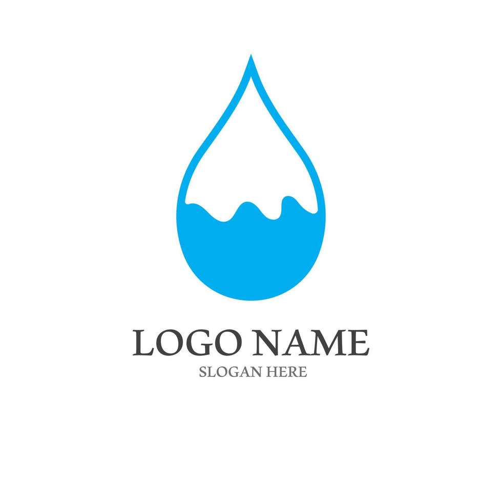 Water drop logo, a logo with a concept style vector illustration template on a white isolated background.