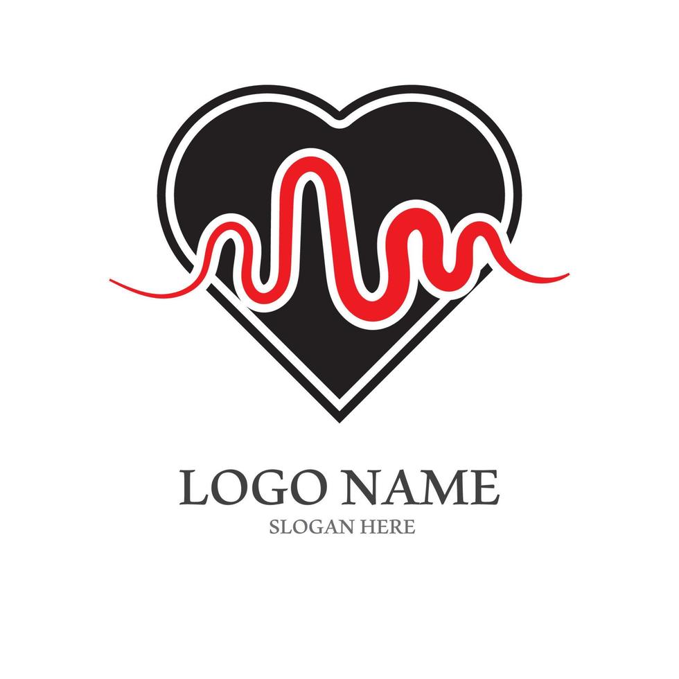 Heart beat logo or pulse line logo for medical medicine with modern vector illustration concept.