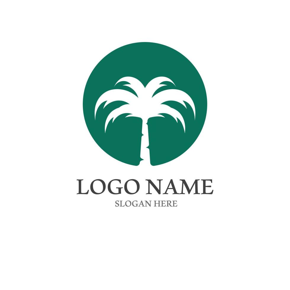 plantilla de logotipo de verano de palmera vector