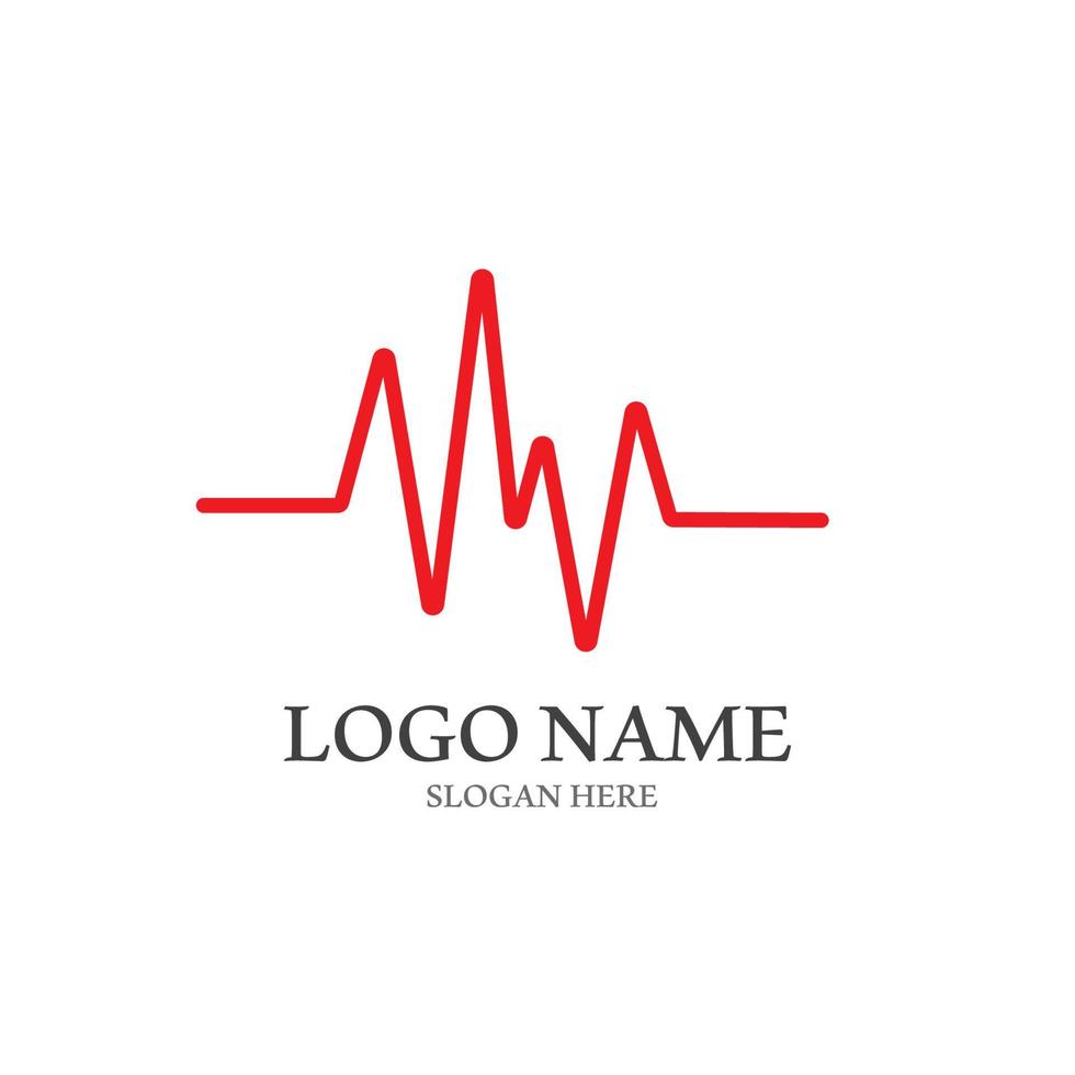 Heart beat logo or pulse line logo for medical medicine with modern vector illustration concept.