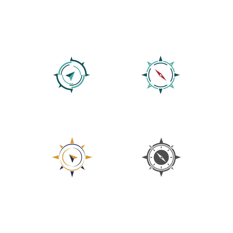 compass logo and symbol with vector concept illustration template