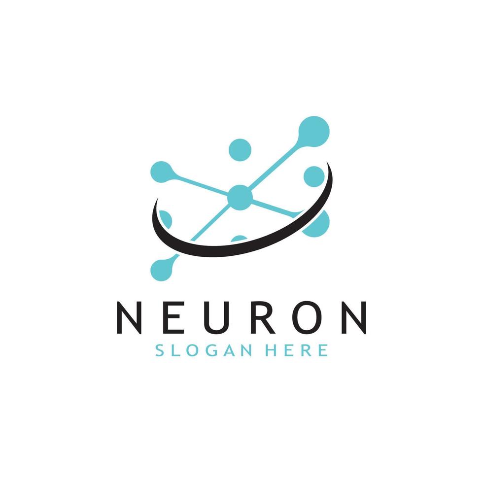 nerve cell logo or neuron logo with vector template