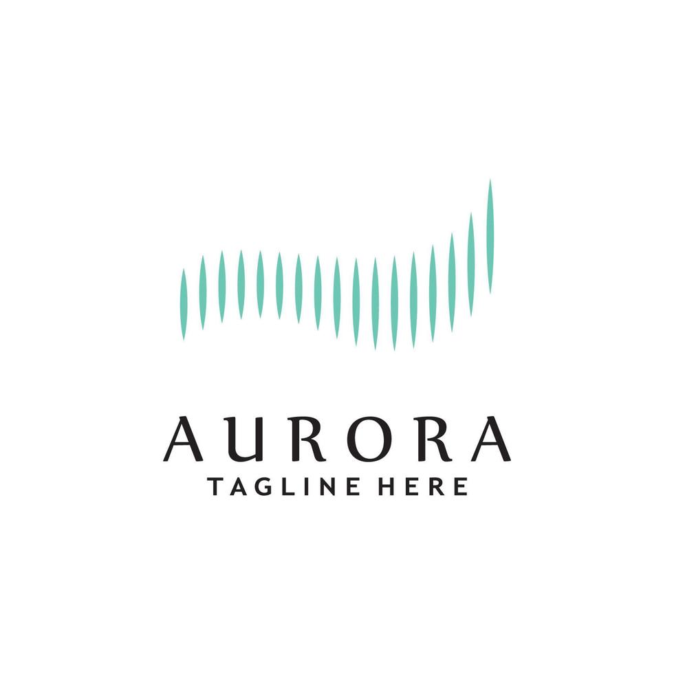 aurora light wave logo template vector